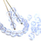 6mm Pale sapphire blue fire polished round czech glass beads, 30Pc