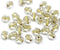 6mm Crystal clear fire polished round czech glass beads, golden holes, 30Pc