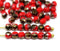 4mm Red Czech glass beads fire polished copper luster, 50Pc