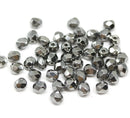 4mm Gunmetal black Czech glass beads fire polished, 50Pc