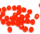 6mm Light opal red fire polished round czech glass beads, 30Pc