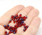 4mm Red Czech glass beads fire polished metallic blue luster, 50Pc