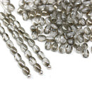 4x3mm Clear czech glass rice oval beads, silver coating - about 150pc