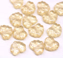 11x13mm Pale yellow maple czech glass leaf beads - 15pc