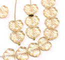 11x13mm Pale yellow maple czech glass leaf beads - 15pc