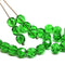 6mm Transparent green fire polished round czech glass beads, 30Pc