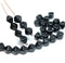 6mm Jet black bicone Czech glass beads, 30Pc