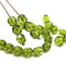 6mm Olive green fire polished round czech glass beads, 30Pc