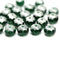 5x7mm Emerald green Czech glass rondelle beads spacer , silver finish - 25pc