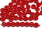 5mm Opaque red coin czech glass beads, small round tablet shape, 50Pc