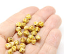 6mm Beige brown picasso bicone Czech glass beads, 30Pc