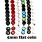 5mm Black coin czech glass beads, small round tablet shape, 50Pc