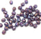 4mm Matte metallic blue purple czech glass beads fire polished spacers - 50Pc