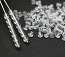 4mm Crystal clear Czech glass beads round spacers - approx.90pc