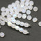 4mm Frosed clear czech glass beads AB finish fire polished spacers - 50Pc