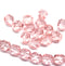 6mm Light rose pink fire polished round czech glass beads, 30Pc