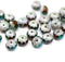 5x7mm Blue brown Czech glass rondelle beads spacer , silver finish - 25pc