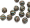 8mm Old  patina rustic turquoise Czech glass beads, Melon shape, 15pc