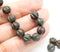 8mm Old  patina rustic turquoise Czech glass beads, Melon shape, 15pc
