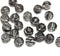 6x3mm Black stripes rondelle fire polished czech glass beads, 25pc