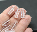 Crystal clear small fish beads 14x7mm, 20pc