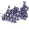 4mm Blue czech glass fire polished beads purple luster - 50Pc