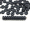 5mm Matte black czech glass rondelle beads - 100pc