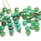 3x5mm Turquoise green czech glass beads silver wash - 50Pc