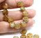 9mm Yellow glass shell beads copper wash czech beads, 20pc