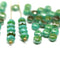 3x5mm Turquoise green czech glass beads silver wash - 50Pc