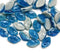 12x7mm Dark blue leaf mixed color Czech glass beads, 40pc