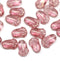 12x8mm Goldish pink tulip Czech glass beads - 20Pc