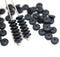 6mm Matte black czech glass rondelle beads - 50pc