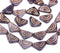 12x7mm Purple triangle beads copper ornament Czech glass, 25Pc