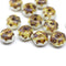 7x11mm White puffy rondelle picasso Czech glass beads, 6pc