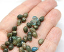 5x7mm Mixed grey blue glass drops, czech teardrop beads - 40pc
