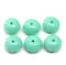 7x11mm Turquoise green puffy rondelle Czech glass beads, 6pc