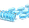 12mm Aqua blue lentil czech glass beads - 15Pc