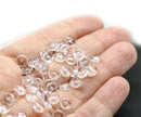 6mm Crystal clear czech glass rondelle spacer beads, 50pc