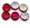Transparent red czech glass snowflake beads AB finish - 6pc