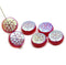 Transparent red czech glass snowflake beads AB finish - 6pc