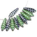 5x16mm Leaf ornament dagger czech glass beads - 10pc