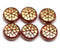 Transparent red gold inlays czech glass snowflake beads - 6pc
