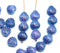 9mm Blue glass shell czech beads center drilled, 20pc