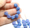 9mm Blue glass shell czech beads center drilled, 20pc