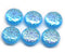 Transparent blue AB finish czech glass snowflake beads - 6pc
