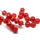 5x7mm Red czech glass rondelle beads - 25pc