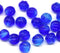 8mm Mixed blue czech glass round beads, Melon shape, 20pc