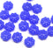 9mm Periwinkle blue Czech glass daisy flower beads, 20pc