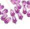 12x8mm Opal mauve pink tulip Czech glass beads, 20Pc